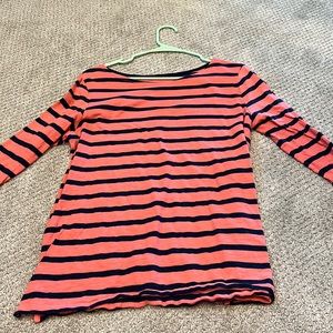 Pink and navy striped long sleeve